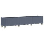 vidaXL Jardinière à roulettes gris 240x50x54 cm PP