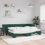 vidaXL Lit de jour avec gigogne et matelas vert foncé 80x200cm velours