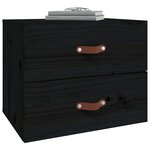 vidaXL Table de chevet murale Noir 50x36x40 cm