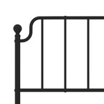 vidaXL Cadre de lit métal avec tête de lit noir 183x213 cm