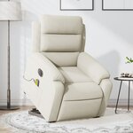 vidaXL Fauteuil inclinable de massage électrique crème velours