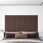 vidaXL Panneaux muraux 12 Pièces Marron 30x15 cm Similicuir 0 54 m²