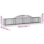 vidaXL Paniers à gabions arqués 17 Pièces 300x30x40/60 cm fer galvanisé