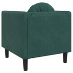 vidaXL Fauteuil avec coussin vert foncé velours