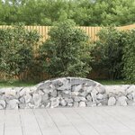 vidaXL Paniers à gabions arqués 2 Pièces 300x30x40/60 cm fer galvanisé