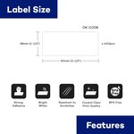 Pack de 10 Rouleaux étiquette compatible BROTHER DK-11208 grandes étiquettes d'adresse 38mm x 90mm