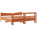 vidaXL Cadre de lit et tête de lit cire marron 200x200 cm bois de pin