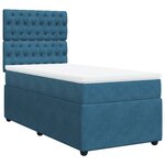 vidaXL Sommier à lattes de lit avec matelas Bleu foncé 90x190 cm