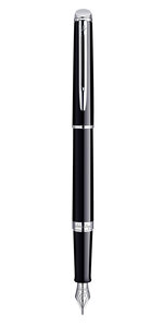 Waterman hemisphere stylo plume  noir brillant  plume moyenne  encre bleue  coffret cadeau
