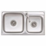 vidaXL Évier de camping Double lavabo avec robinet Acier inoxydable