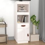 vidaXL Buffet haut Blanc 34x40x108 5 cm Bois massif de pin