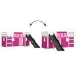 vidaXL Lit superposé sans matelas avec toboggan et rideaux 90x200 cm