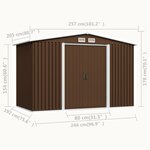 vidaXL Abri de stockage pour jardin Marron 257x205x178 cm Acier