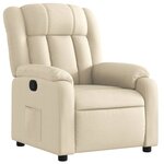 vidaXL Fauteuil inclinable Crème Tissu