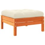 vidaXL Salon de jardin 10Pièces avec coussins cire marron bois pin massif