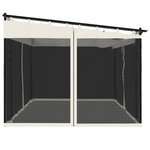 vidaXL Tonnelle avec parois en filet crème 4x3 m acier
