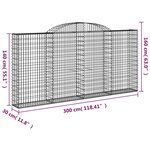 vidaXL Paniers à gabions arqués 6 Pièces 300x30x140/160 cm fer galvanisé