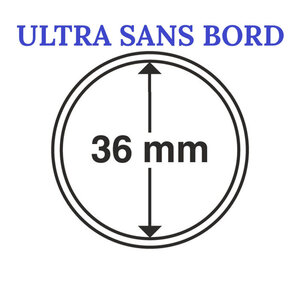Capsules rondes sans bord ULTRA pour monnaies de collection. Diamètre intérieur - 36 mm