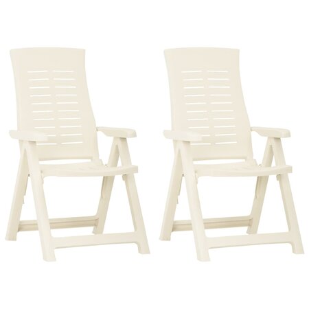 vidaXL Chaises inclinables de jardin 2 Pièces Plastique Blanc