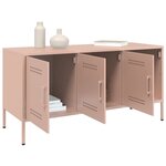 vidaXL Meuble TV rose 100 5x39x50 5 cm acier