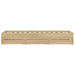 vidaXL Cadre de lit et tiroirs chêne sonoma 75x190cm bois d'ingénierie