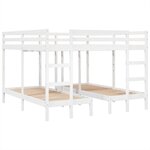 vidaXL Lit superposé triple blanc 140x200/70x140 cm bois de pin massif
