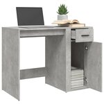 vidaXL Bureau Gris béton 100x49x75 cm Bois d'ingénierie
