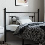 vidaXL Tête de lit métal noir 107 cm