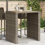 vidaXL Table de jardin et dessus en bois d'acacia gris résine tressée