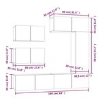 vidaXL Ensemble de meubles TV 6 Pièces Sonoma gris Bois d'ingénierie