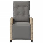 vidaXL Chaise inclinable de jardin et repose-pied mélange beige rotin