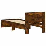 vidaXL Cadre de lit tête de lit chêne fumé 75x190 cm bois ingénierie