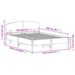 vidaXL Cadre de lit sans matelas cire marron 140x200cm bois pin massif