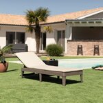 ALLIBERT by KETER - Bain de soleil 4 positions Jaipur avec coussin - imitation rotin - coloris cappuccino.
