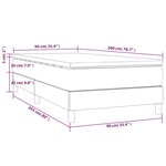 vidaXL Sommier à lattes de lit avec matelas Noir 90x200 cm Velours