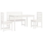 vidaXL Ensemble à manger de jardin 4 Pièces blanc bois massif de pin