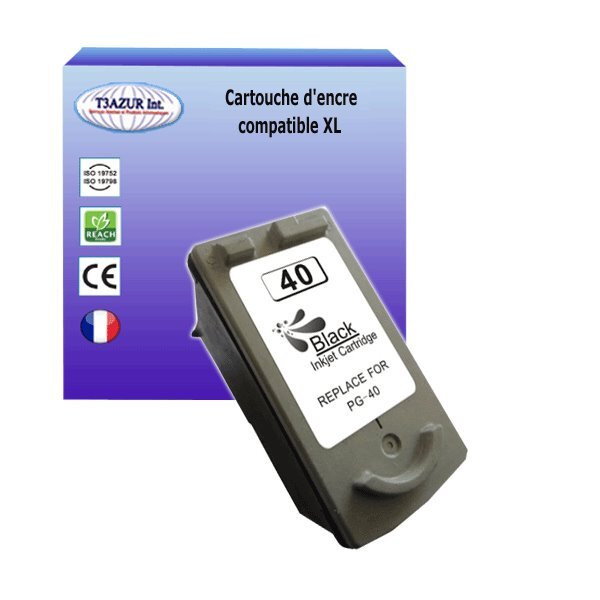 Cartouche compatible avec canon pixma ip1020  ip1200  ip1300  ip1600 remplace canon pg40 - t3azur