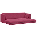 vidaXL Lit-Canapé au Sol 2-en-1 Rouge Vin 213x144x60 cm Velours