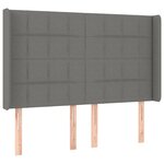 vidaXL Sommier à lattes de lit matelas LED Gris foncé 140x190 cm Tissu