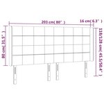 vidaXL Tête de lit à LED Noir 203x16x118/128 cm Tissu