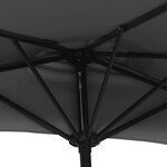 vidaXL Parasol de balcon avec mât en aluminium Noir 270x144x222cm Demi