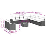 vidaXL Salon de jardin avec coussins 12 Pièces beige résine tressée