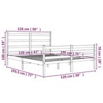 vidaXL Cadre de lit Blanc Bois de pin massif 120x190 cm Petit double