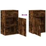 vidaXL Armoire de rangement chêne fumé 56 5x39x90 cm bois d'ingénierie