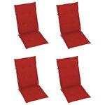 vidaXL Chaises inclinables de jardin lot de 4 et coussins Bois acacia