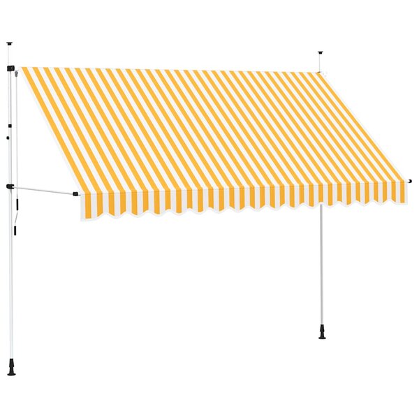 vidaXL Auvent rétractable manuel 350 cm Rayures oranges et blanches
