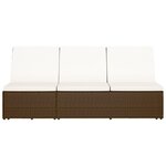 vidaXL Chaise longue convertible avec coussin Résine tressée Marron