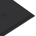vidaXL Banc de jardin et coussin anthracite 112 cm Bois de teck massif