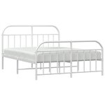 vidaXL Cadre de lit métal avec tête de lit/pied de lit blanc 183x213cm