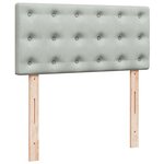 vidaXL Sommier à lattes de lit et matelas Gris clair 100x200cm Velours